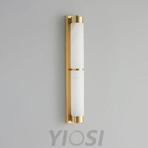 Cylindra Alabaster Brass Wall Sconce - Alabaster, Alabaster Wall Lamp-1-Yiosilamp