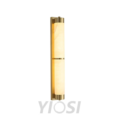 Cylindra Alabaster Brass Wall Sconce - Alabaster, Alabaster Wall Lamp-1-Yiosilamp