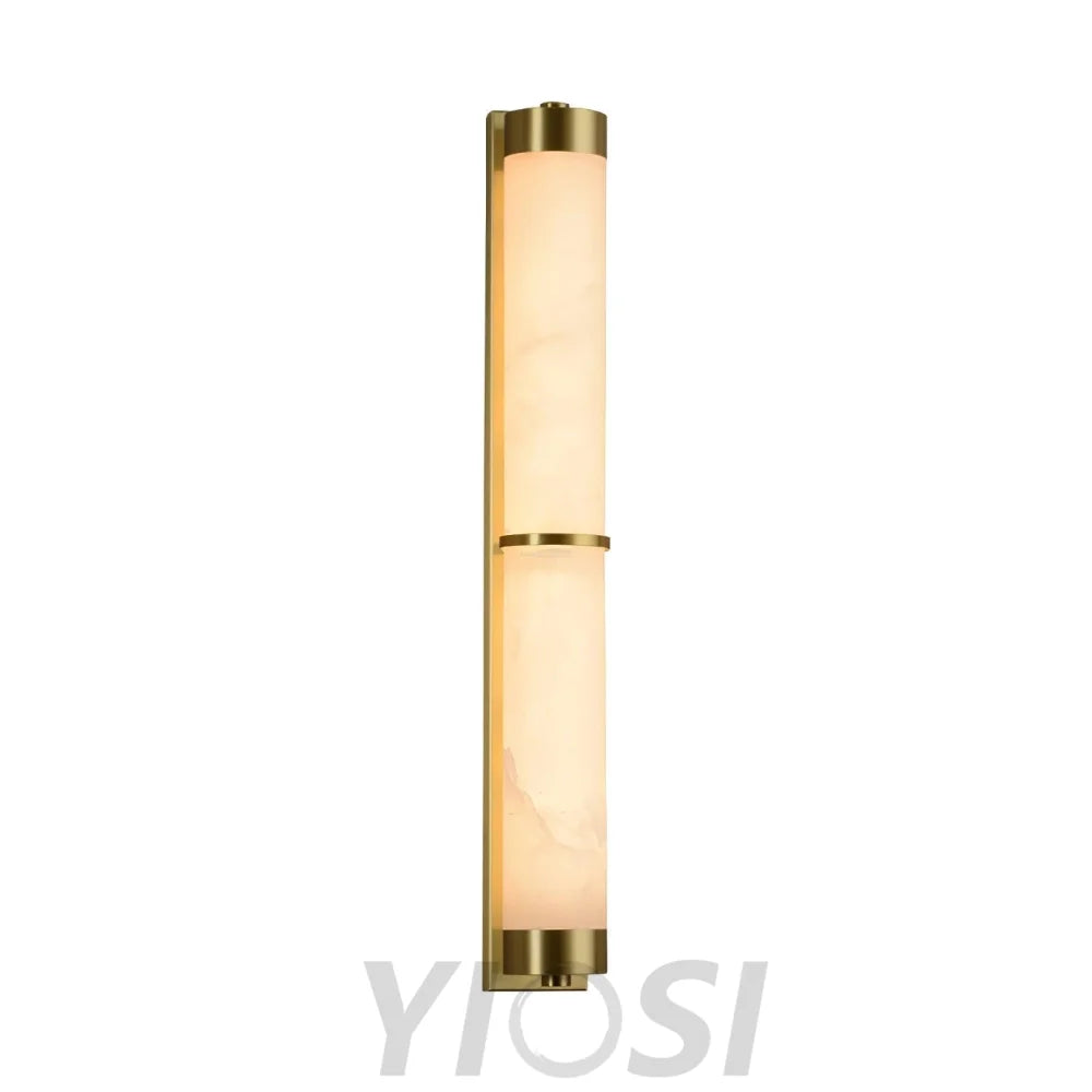 Cylindra Alabaster Brass Wall Sconce - Alabaster, Alabaster Wall Lamp-1-Yiosilamp