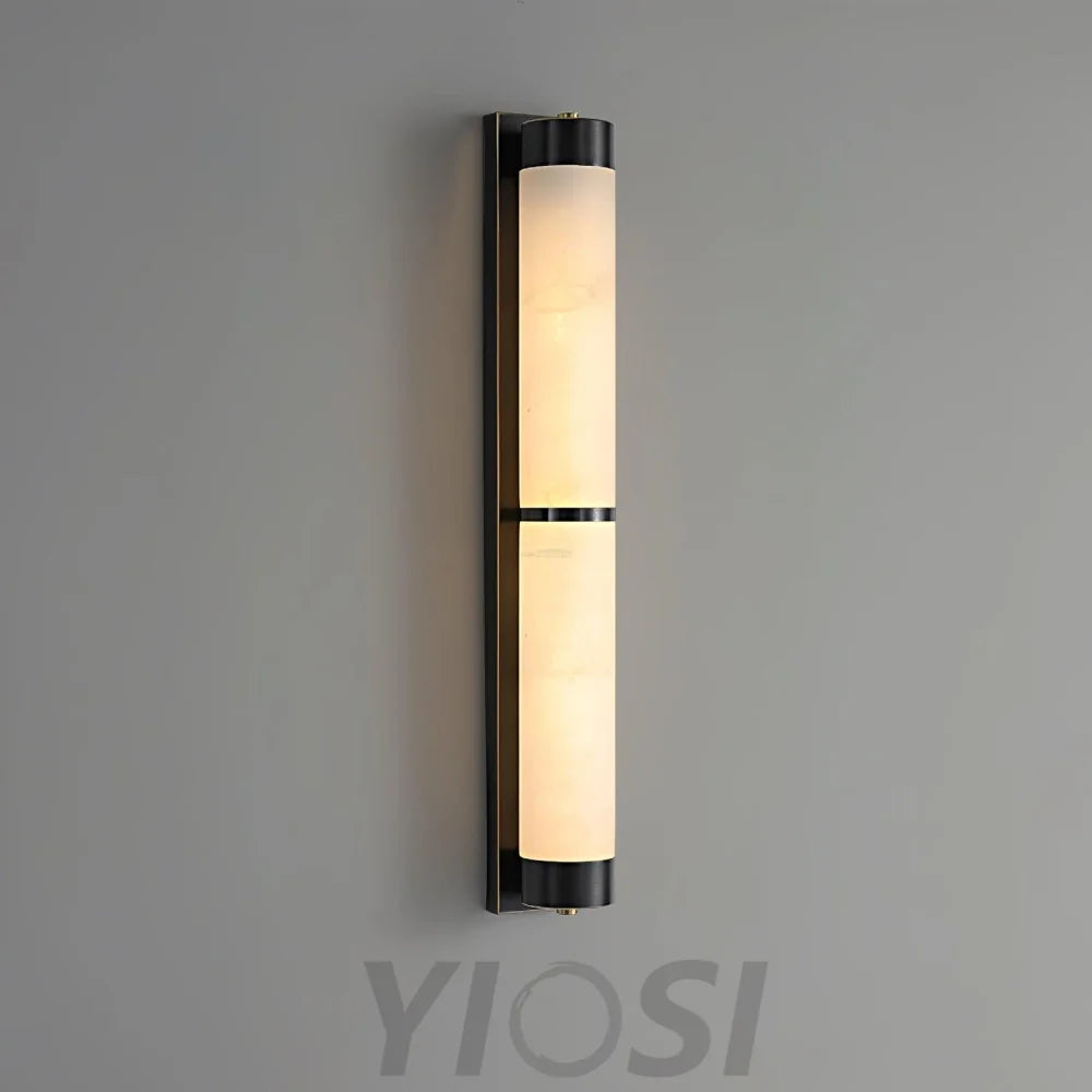 Cylindra Alabaster Brass Wall Sconce - Alabaster, Alabaster Wall Lamp-1-Yiosilamp