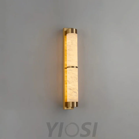 Cylindra Alabaster Brass Wall Sconce - Alabaster, Alabaster Wall Lamp-1-Yiosilamp