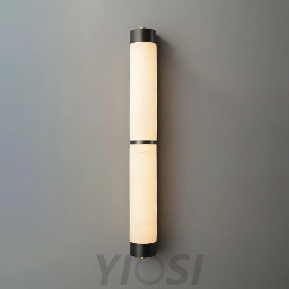 Cylindra Alabaster Brass Wall Sconce - Alabaster, Alabaster Wall Lamp-1-Yiosilamp