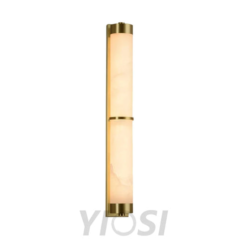 Cylindra Alabaster Brass Wall Sconce - Alabaster, Alabaster Wall Lamp-1-Yiosilamp