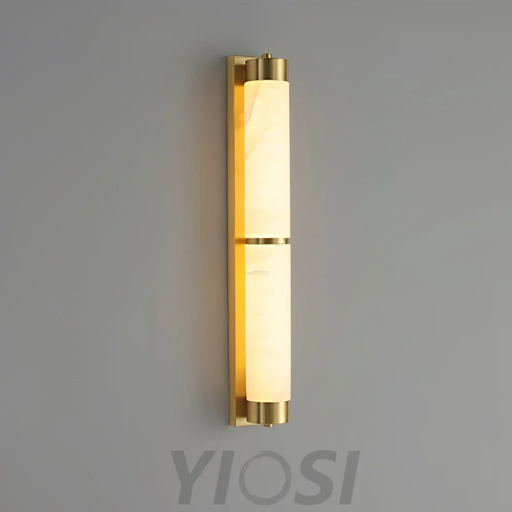 Cylindra Alabaster Brass Wall Sconce - Alabaster, Alabaster Wall Lamp-1-Yiosilamp