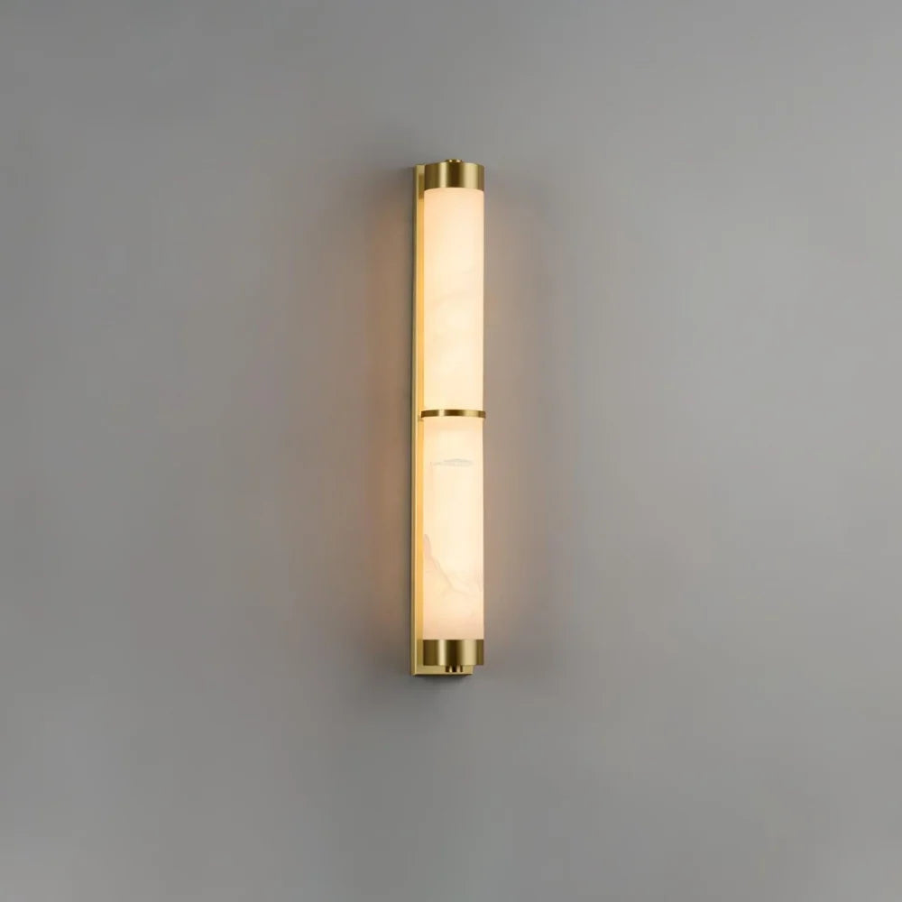 Cylindra Alabaster Brass Wall Sconce - Alabaster, Alabaster Wall Lamp-1-Yiosilamp