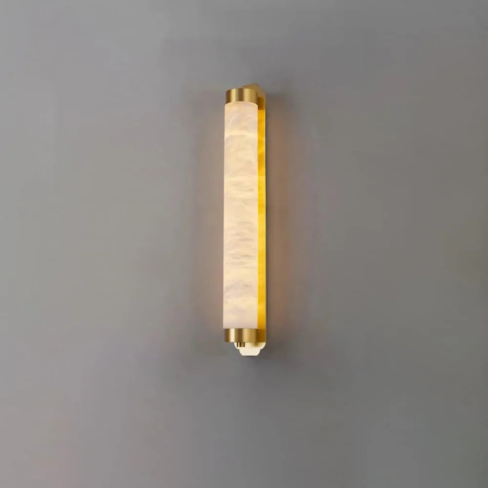 Cylindra Alabaster Brass Wall Sconce - Alabaster, Alabaster Wall Lamp-1-Yiosilamp