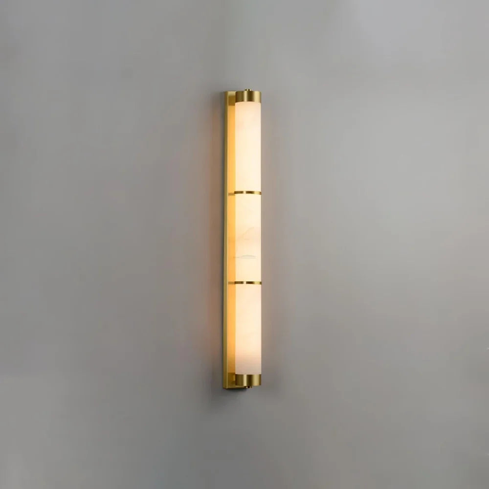 Cylindra Alabaster Brass Wall Sconce - Alabaster, Alabaster Wall Lamp-1-Yiosilamp