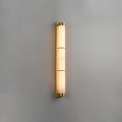 Cylindra Alabaster Brass Wall Sconce - Alabaster, Alabaster Wall Lamp-1-Yiosilamp