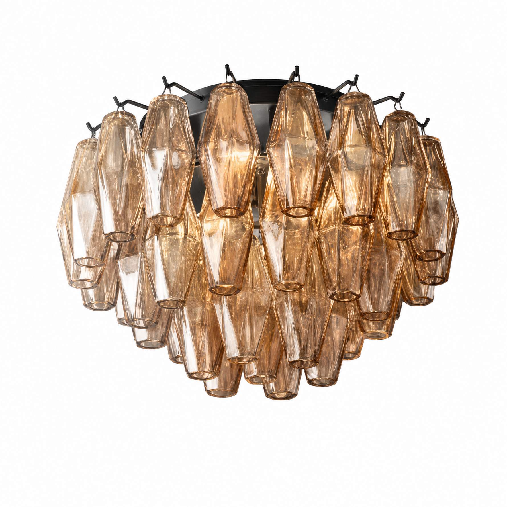 D1210 Hook Piece Crystal Round Pendant Clear Light Color Copper