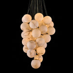 Luxury Gold & White Alabaster Globe Chandelier – 39" Diameter