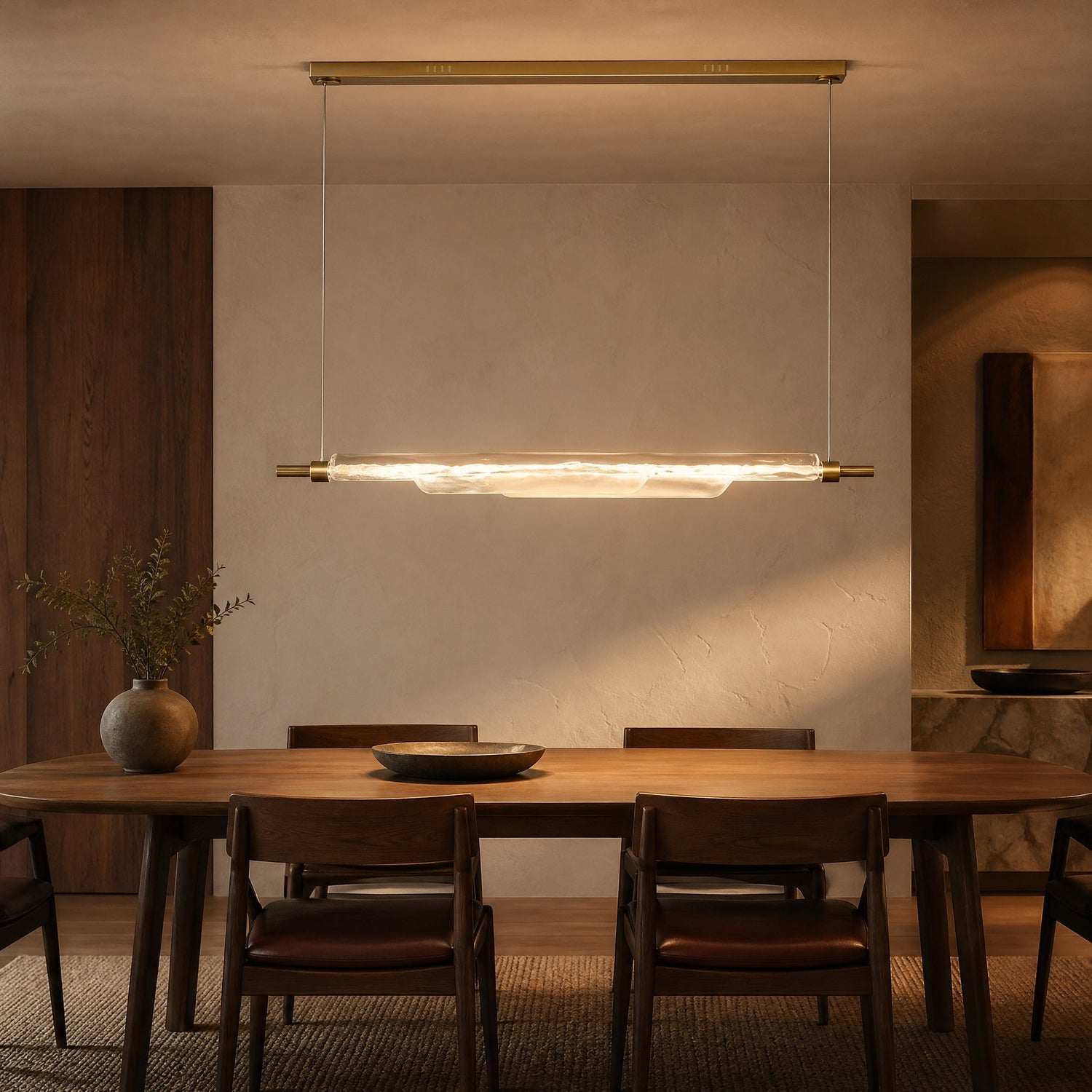 Luce Aurora Glass Linear Chandelier
