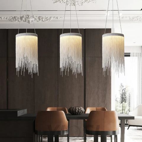 Daphne Aluminum Chain Tassel Pendant Light