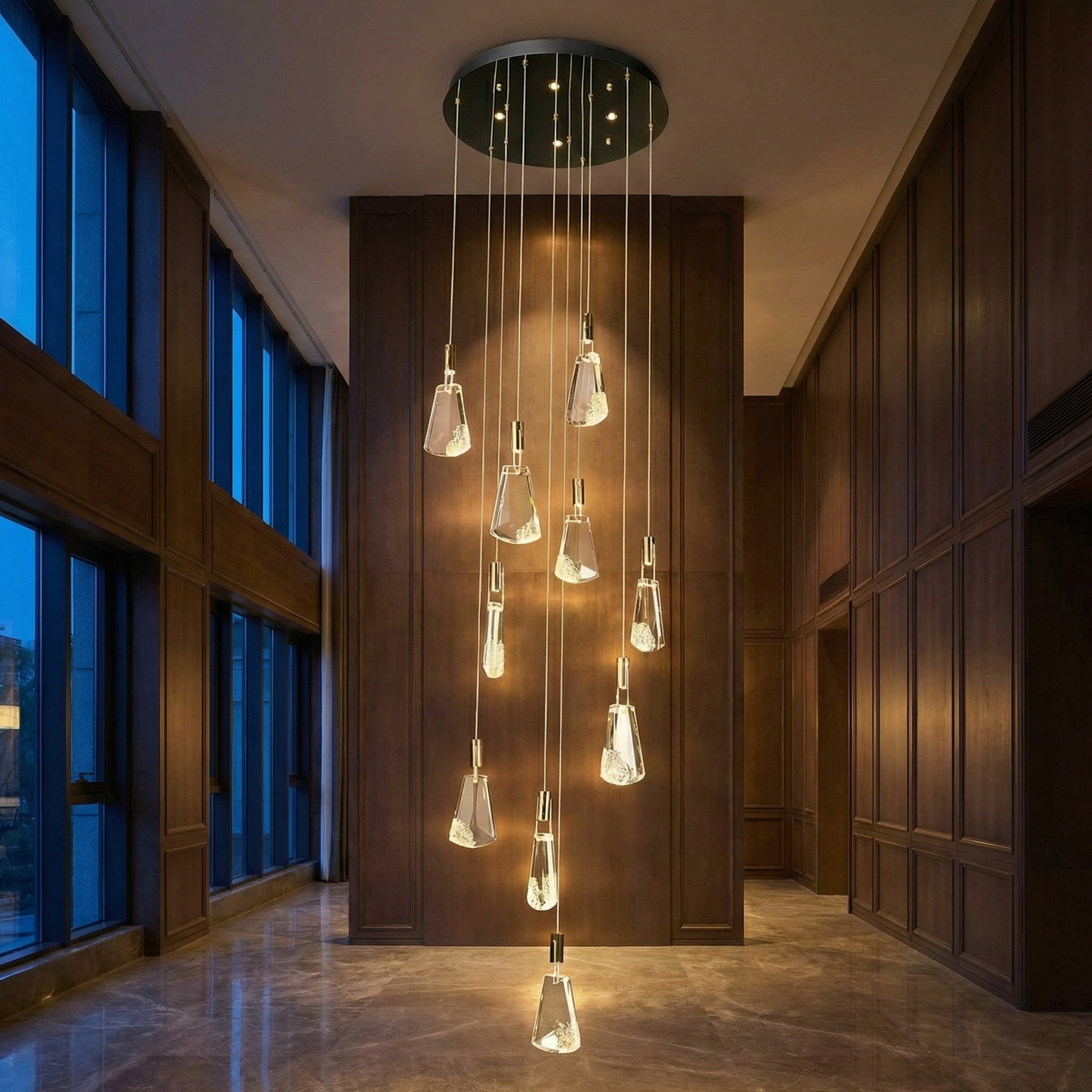 Yiosi Fan Shadow Crystal Staircase Chandelier - Image 2