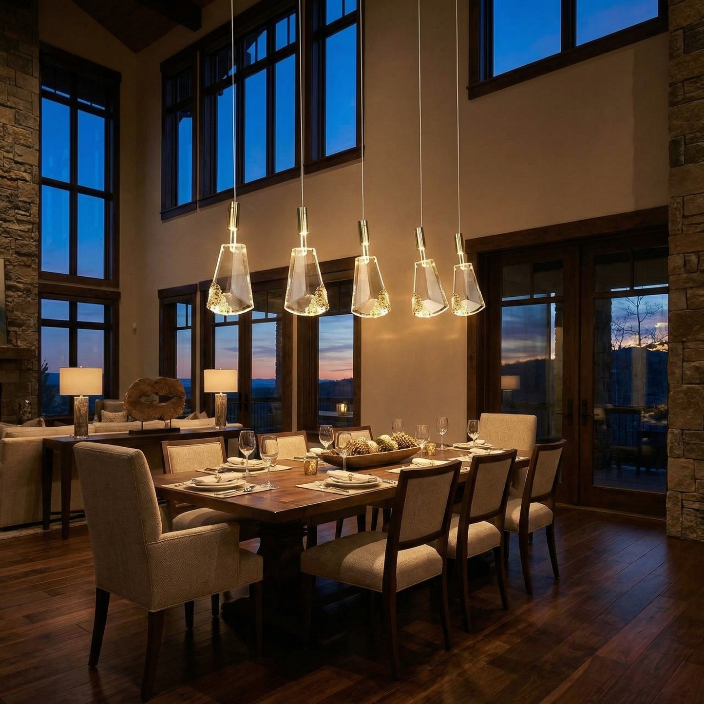 Yiosi Fan Shadow Crystal Linear Chandelier - Image 2