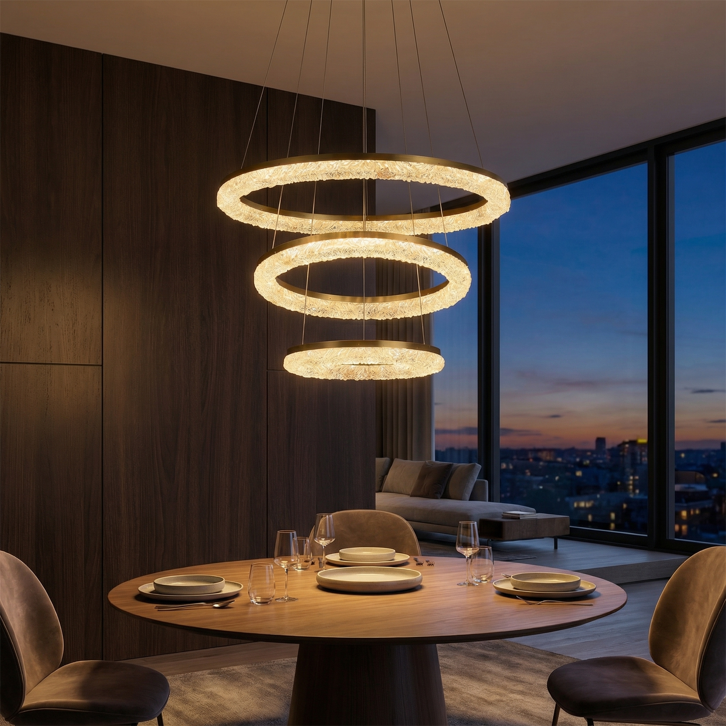 Yiosi Flora Crystal Three-Ring Chandelier - Image 2