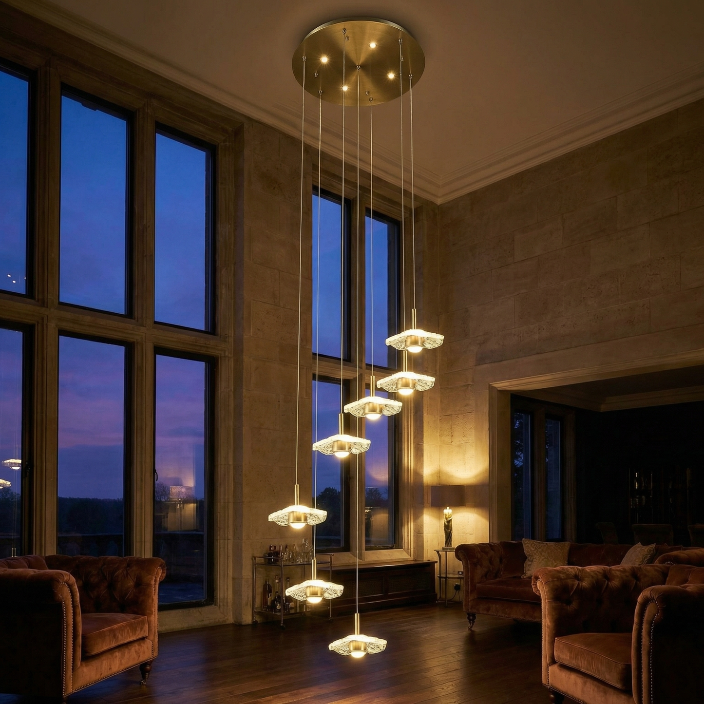 Yiosi Lotus Story Staircase Chandelier - Medium - Image 2