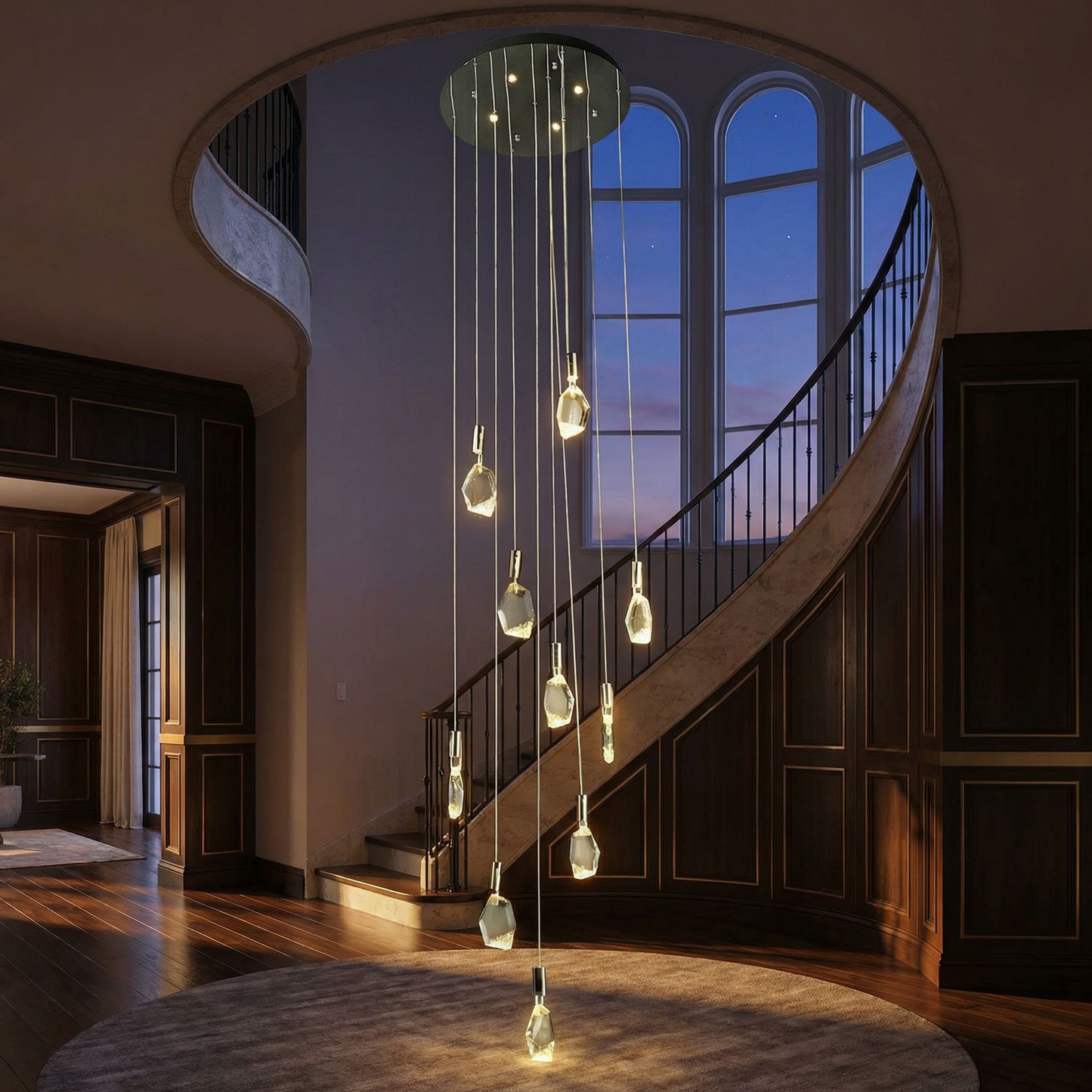 Yiosi Star Chain Crystal Staircase Chandelier - Image 2