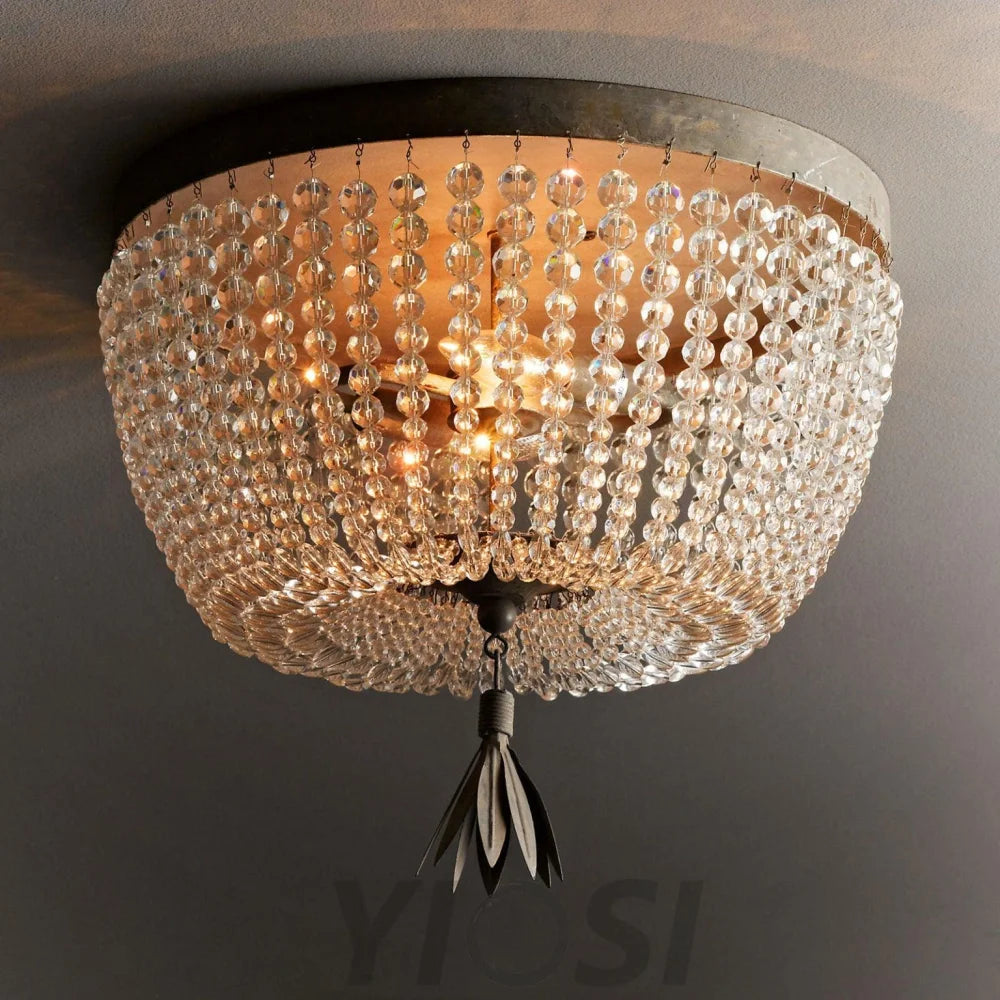 Dauphine Crystal Ceiling Light ∅ 15.7″ - Semi Flush Mounts-1-Yiosilamp