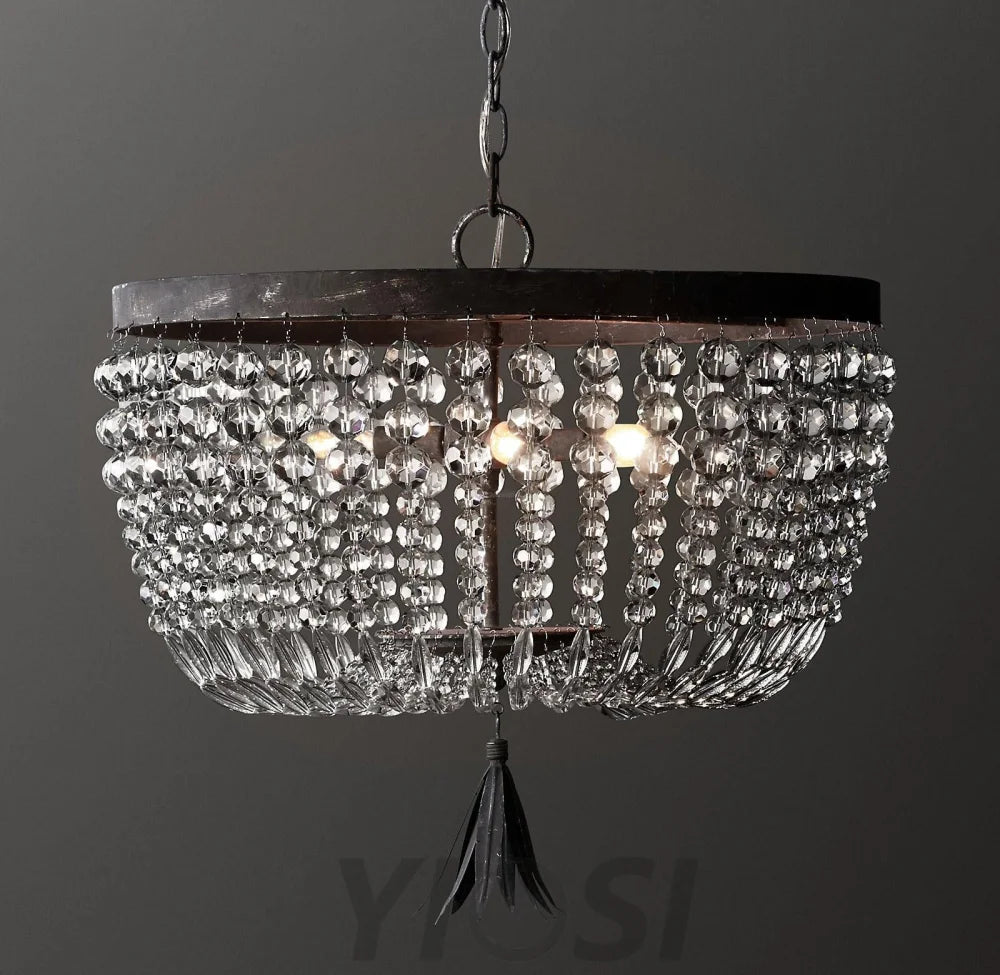 Dauphine Crystal Ceiling Light ∅ 15.7″ - Semi Flush Mounts-1-Yiosilamp