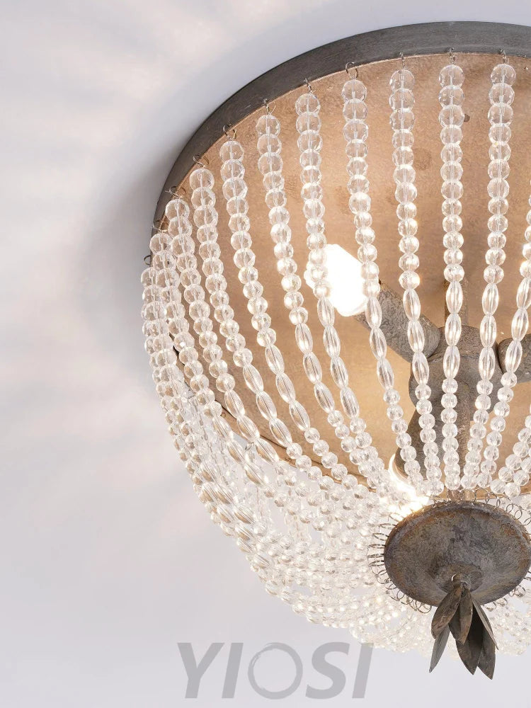 Dauphine Crystal Ceiling Light ∅ 15.7″ - Semi Flush Mounts-1-Yiosilamp