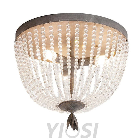 Dauphine Crystal Ceiling Light ∅ 15.7″ - Semi Flush Mounts-1-Yiosilamp