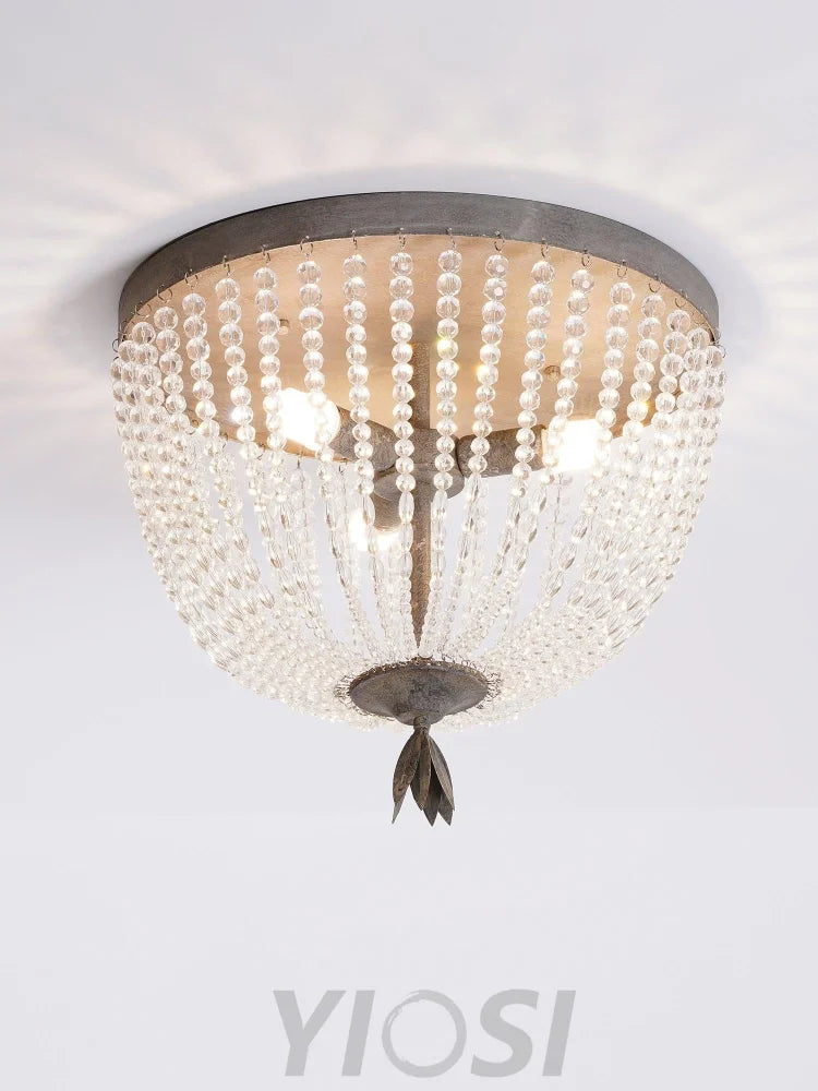 Dauphine Crystal Ceiling Light ∅ 15.7″ - Semi Flush Mounts-1-Yiosilamp