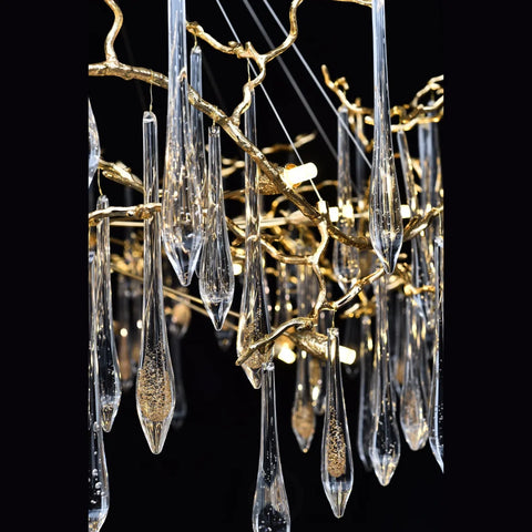 Dawn Lukas Teardrop Branching Brass Round Chandelier - #anselme, #seville, #sevilleanselme, 11+ lights, 50 - 60 inches, ADL, aidan selection, antiqued, branching, brass, c2, cf-color-antiqued-gray, cf-color-antiqued-white, cf-size-13-wide-by-24-high, cf-size-19-wide-by-33-high, chandeliers, chandelierss, clear, crystal, designer inspired, flower, hand crafted, industrial, italian concept, modern, new 2019, PPC Google Best Sellers, restoration selection, round, unique-1-Yiosilamp