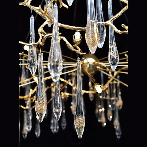 Dawn Lukas Teardrop Branching Brass Round Chandelier - #anselme, #seville, #sevilleanselme, 11+ lights, 50 - 60 inches, ADL, aidan selection, antiqued, branching, brass, c2, cf-color-antiqued-gray, cf-color-antiqued-white, cf-size-13-wide-by-24-high, cf-size-19-wide-by-33-high, chandeliers, chandelierss, clear, crystal, designer inspired, flower, hand crafted, industrial, italian concept, modern, new 2019, PPC Google Best Sellers, restoration selection, round, unique-1-Yiosilamp