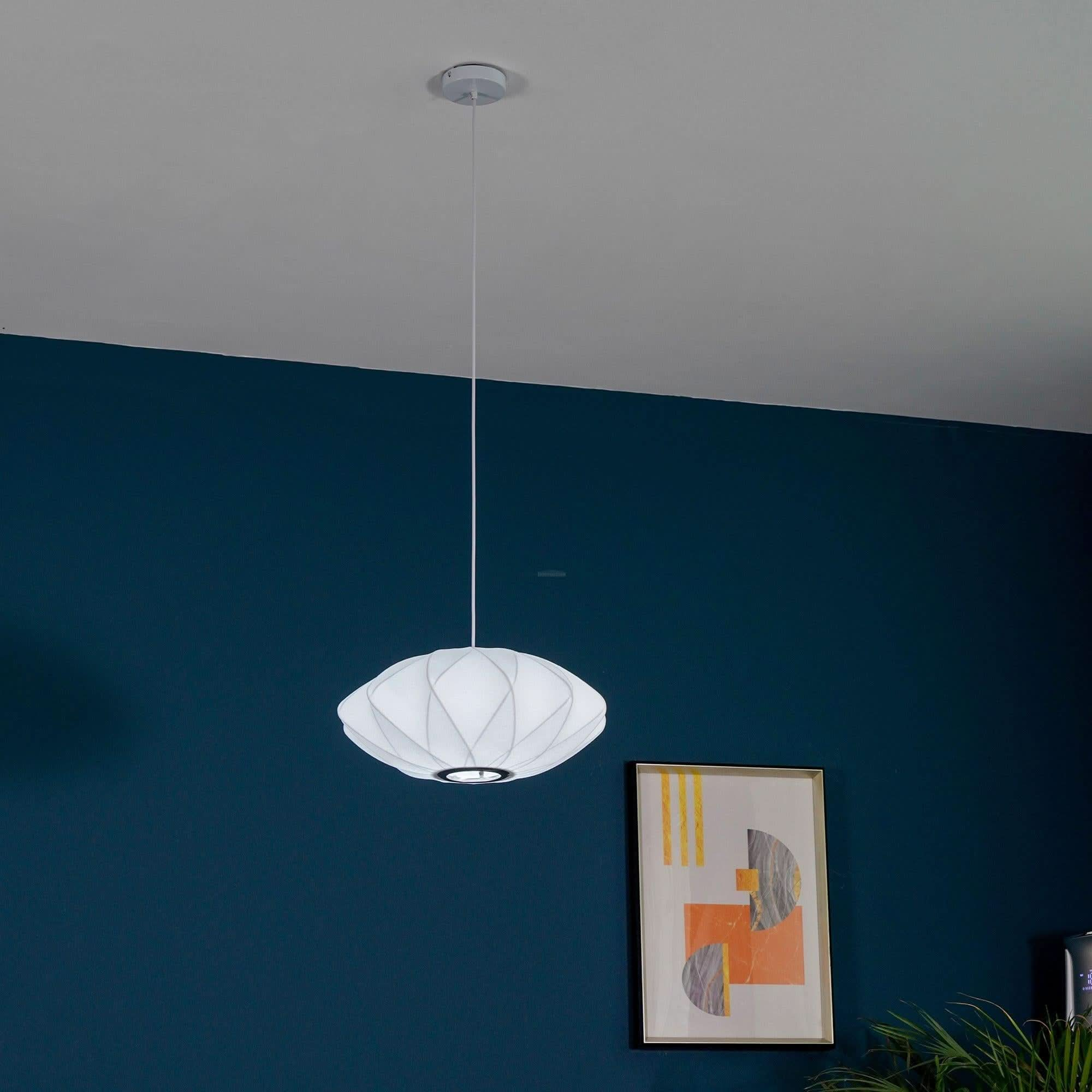 Bubble Pendant Light with Artificial Silk Lampshade - Yiosilamp