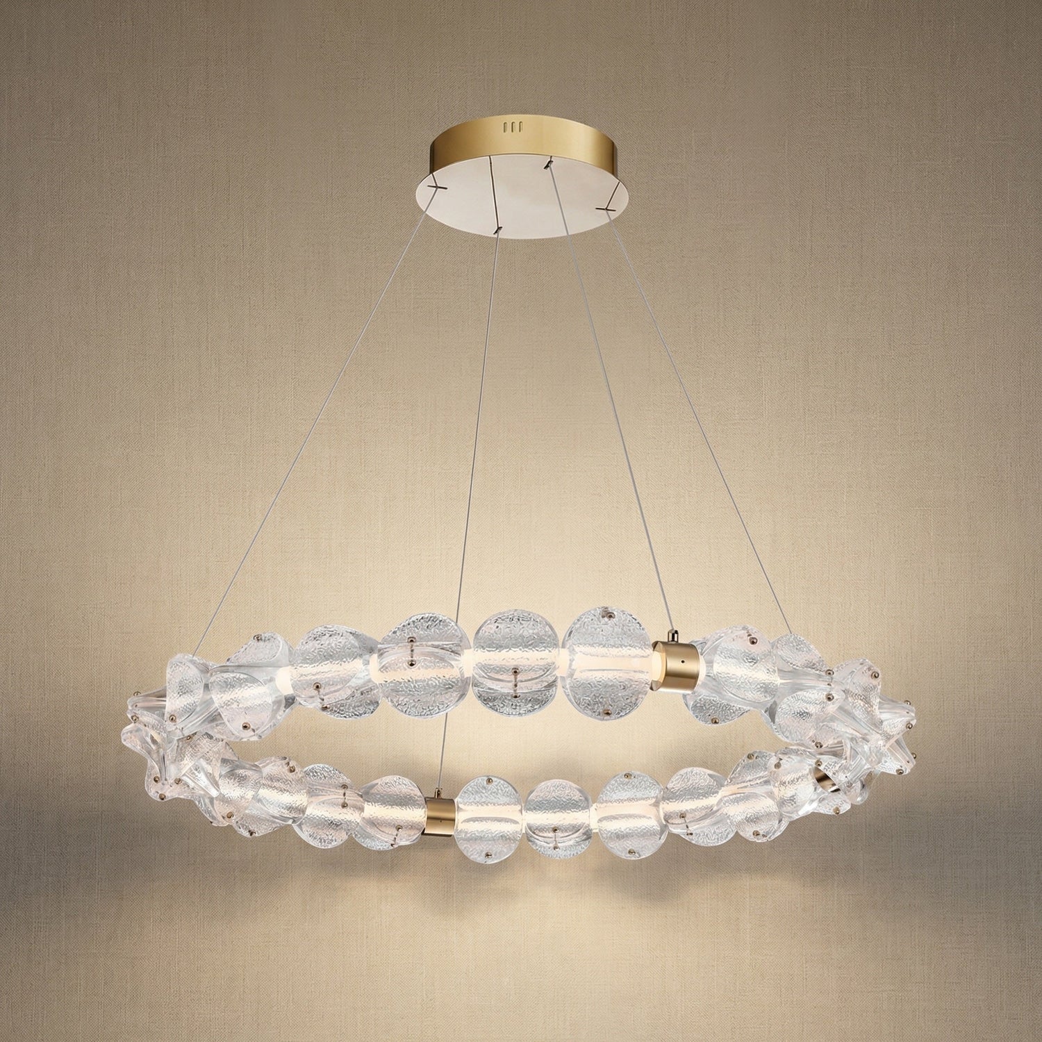 Vela Hand-Blown Glass Ring Chandelier