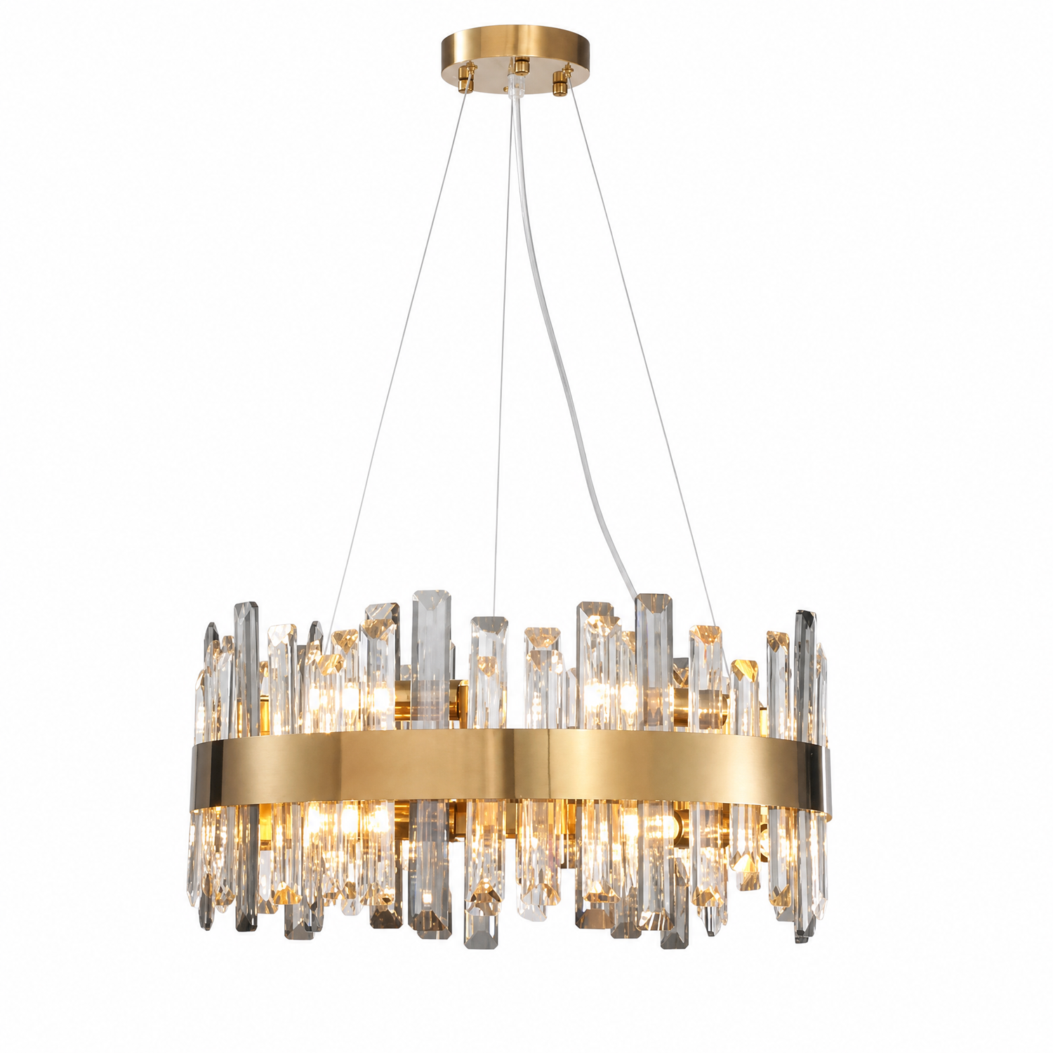 Circular Gold Crystal Island Chandelier-600