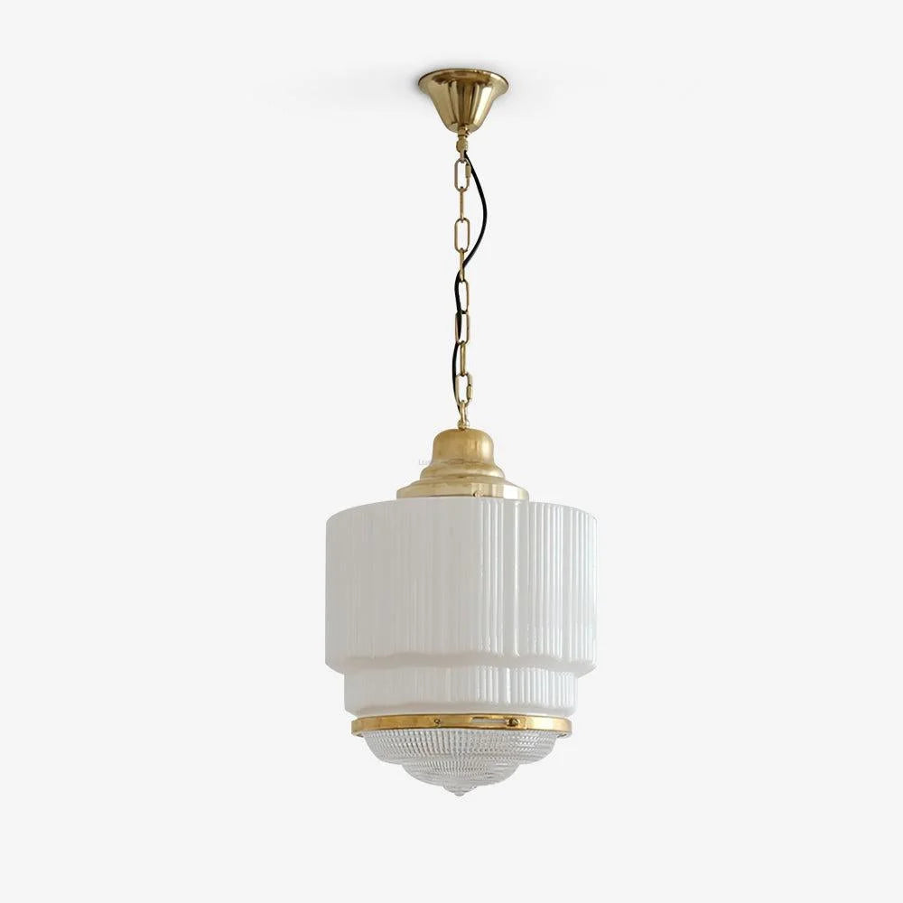 Dean Pendant - Brass & White, Earring-1-Yiosilamp