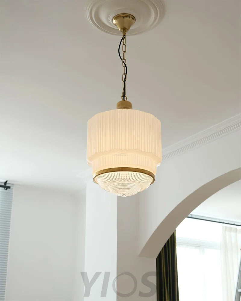 Dean Pendant - Brass & White, Earring-1-Yiosilamp