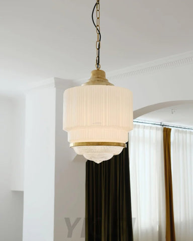 Dean Pendant - Brass & White, Earring-1-Yiosilamp
