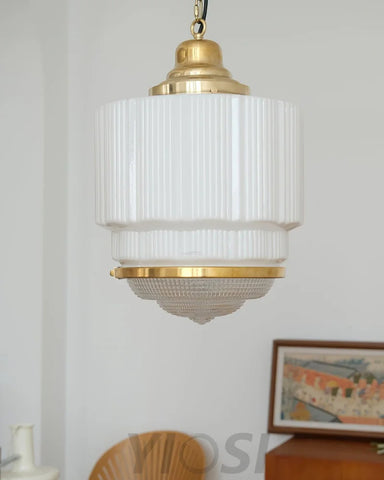 Dean Pendant - Brass & White, Earring-1-Yiosilamp