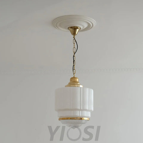 Dean Pendant - Brass & White, Earring-1-Yiosilamp