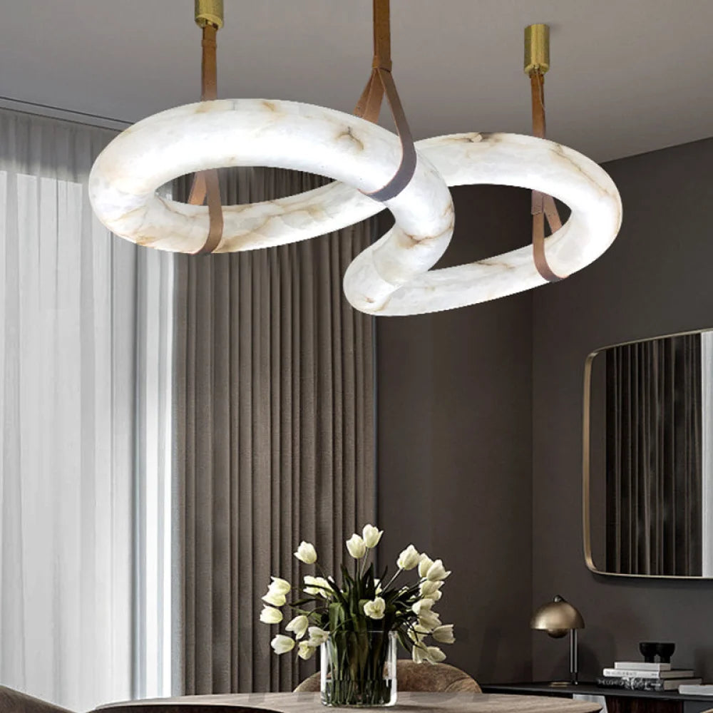 Designer Contemporary Nordic Alabaster Chandelier Chandeliers For Dining Room Stairways Foyer