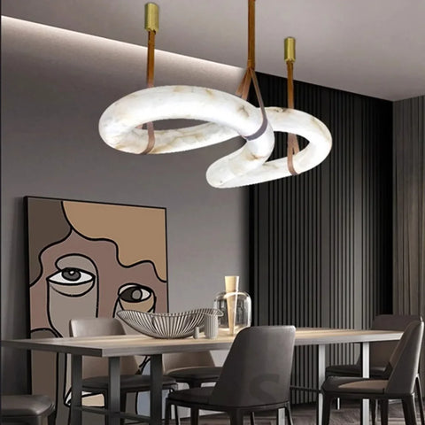 Designer Contemporary Nordic Alabaster Chandelier Chandeliers For Dining Room Stairways Foyer