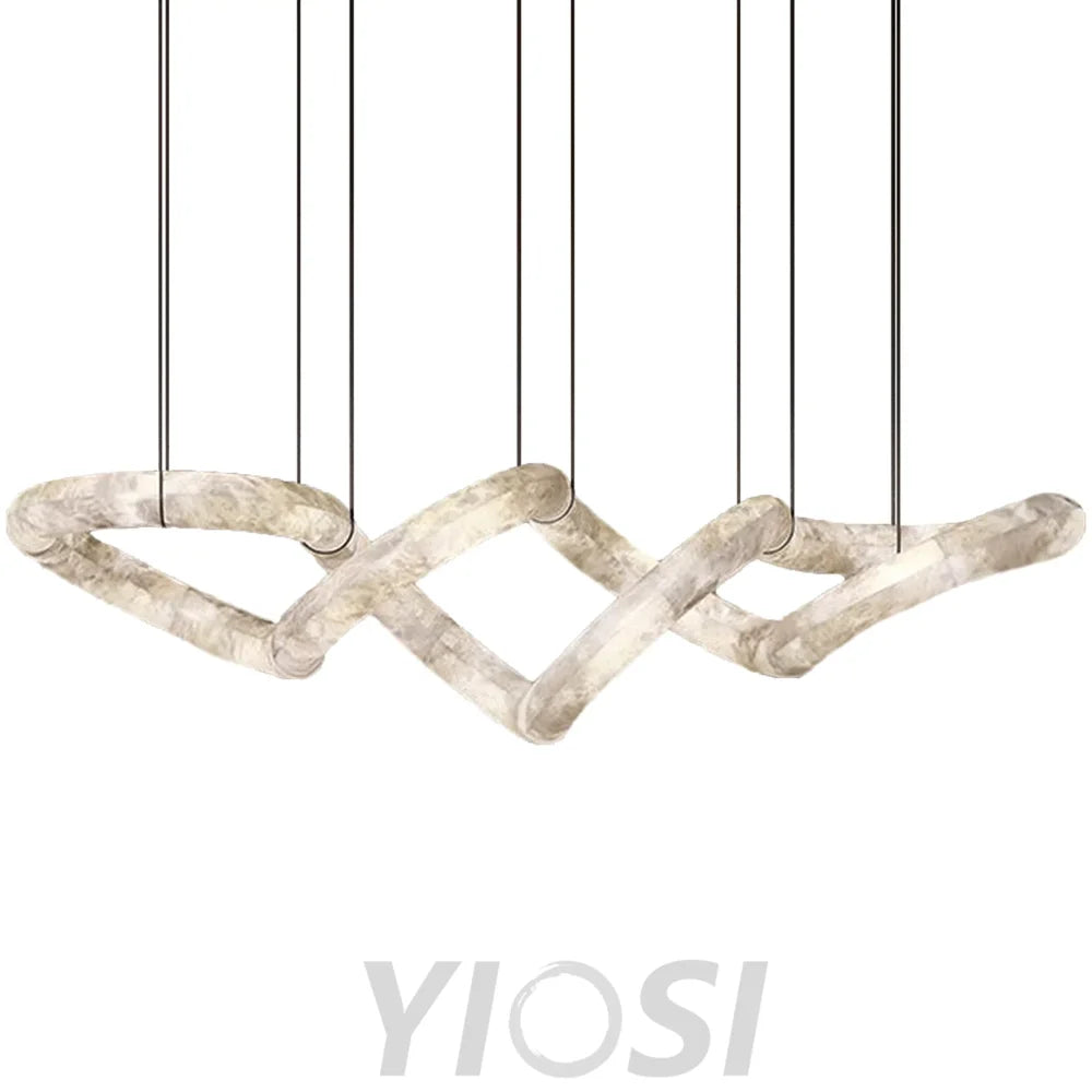 Designer Symmetrical Alabaster Chandelier