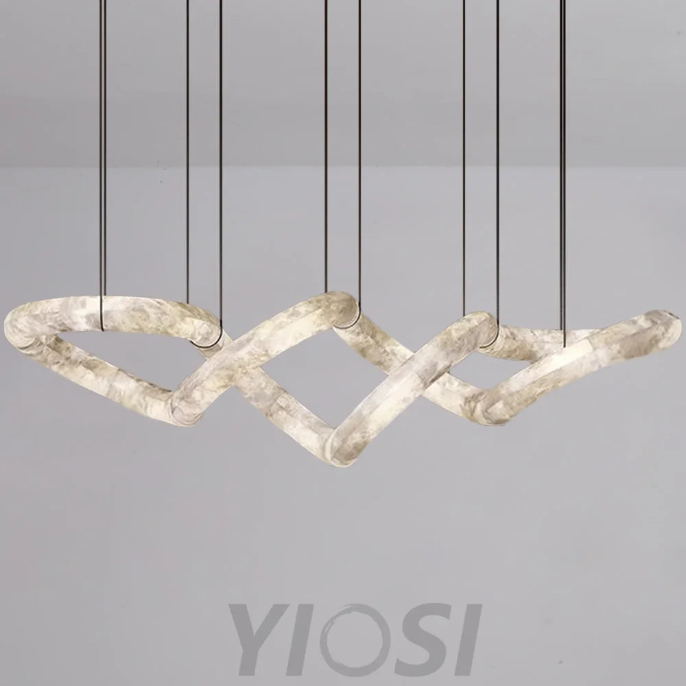 Designer Symmetrical Alabaster Chandelier