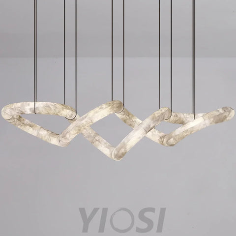 Designer Symmetrical Alabaster Chandelier