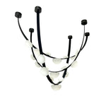 Dew Drops Alabaster LED Chandelier – Black White Warm Light