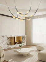Dew Drops Alabaster LED Chandelier – Black White Warm Light