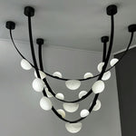 Dew Drops Alabaster LED Chandelier – Black White Warm Light