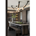 Dew Drops Alabaster LED Chandelier – Black White Warm Light