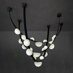 Dew Drops Alabaster LED Chandelier – Black White Warm Light