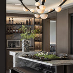Dew Drops Alabaster LED Chandelier – Black White Warm Light