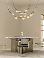 Dew Drops Alabaster LED Chandelier – Black White Warm Light