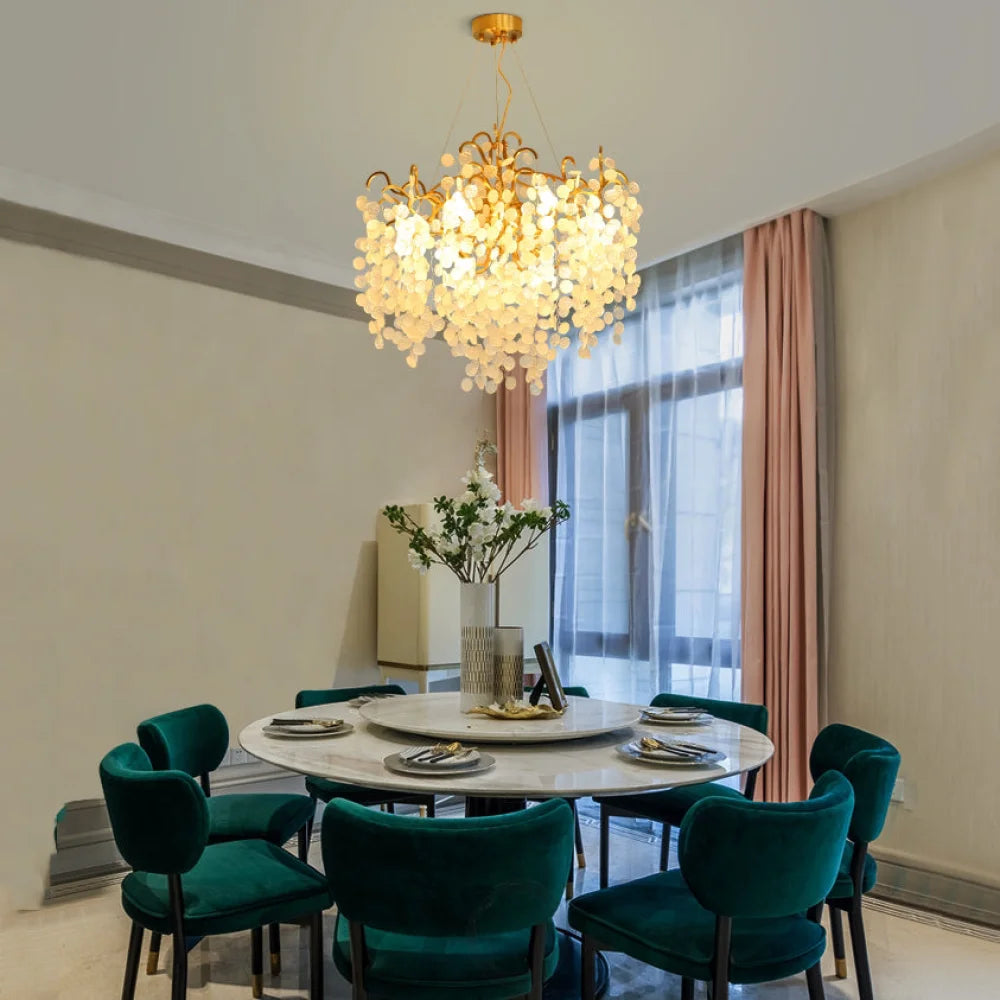 chandelier in living room