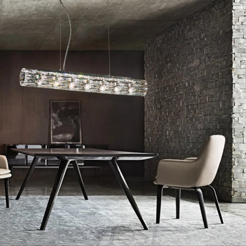 Dining Crystal Linear Pendant Light